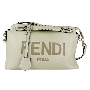 Fendi By the Way handbag shoulder bag Beige Tan silver leather